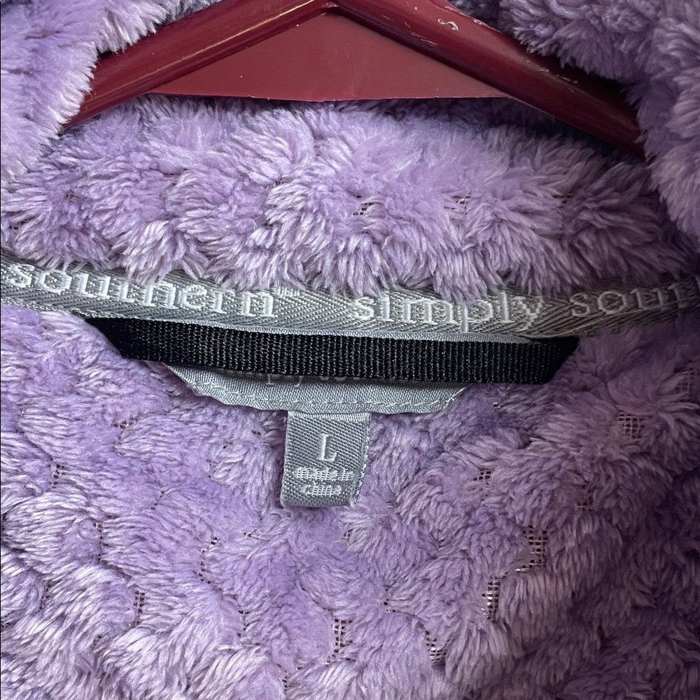 Simply Southern Lavender Teddy Jacket with Pockets - Picture 2 of 9